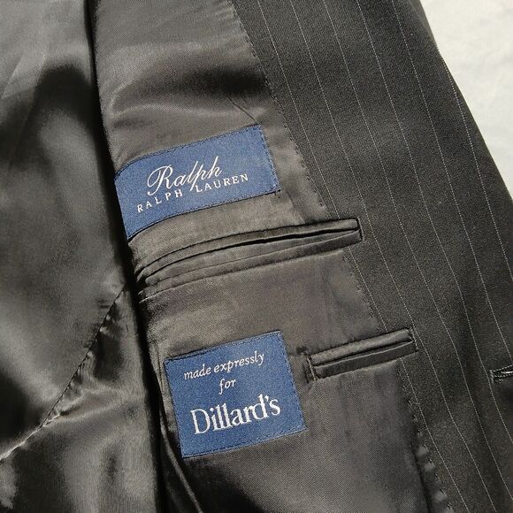 Ralph Lauren 42R Blazer Black Classic Retro Stripe Preppy Wool Sport Coat Jacket - Picture 3 of 11
